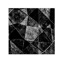 Dark Geometric Grunge Pattern Print Small Satin Scarf (square) 