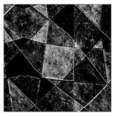 Dark Geometric Grunge Pattern Print Large Satin Scarf (square)