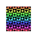 Rainbow Stars and Hearts Satin Bandana Scarf Front