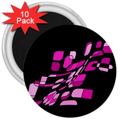 Purple Abstraction 3  Magnets (10 Pack) 