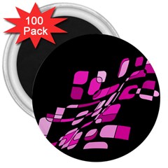 Purple Abstraction 3  Magnets (100 Pack)