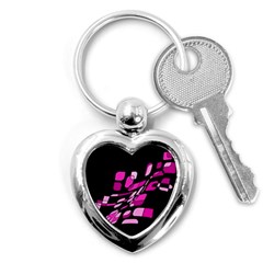 Purple Abstraction Key Chains (heart) 