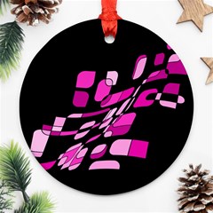 Purple Abstraction Round Ornament (two Sides) 