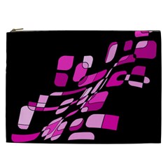 Purple Abstraction Cosmetic Bag (xxl)  by Valentinaart