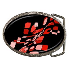 Orange Abstraction Belt Buckles