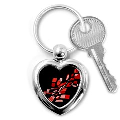 Orange Abstraction Key Chains (heart) 