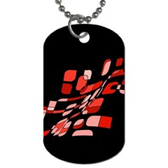 Orange Abstraction Dog Tag (one Side) by Valentinaart