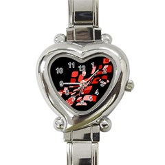 Orange Abstraction Heart Italian Charm Watch