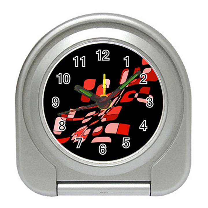 Orange abstraction Travel Alarm Clocks