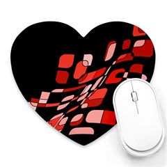 Orange Abstraction Heart Mousepads