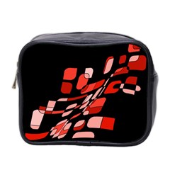 Orange Abstraction Mini Toiletries Bag 2-side