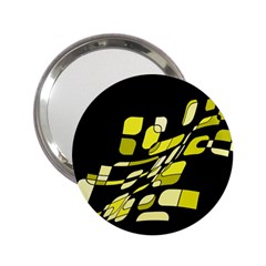 Yellow Abstraction 2 25  Handbag Mirrors by Valentinaart