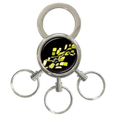 Yellow Abstraction 3-ring Key Chains by Valentinaart