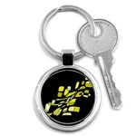 Yellow abstraction Key Chains (Round)  Front