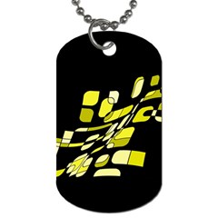 Yellow Abstraction Dog Tag (two Sides) by Valentinaart