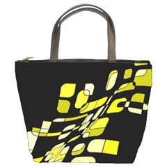 Yellow abstraction Bucket Bags