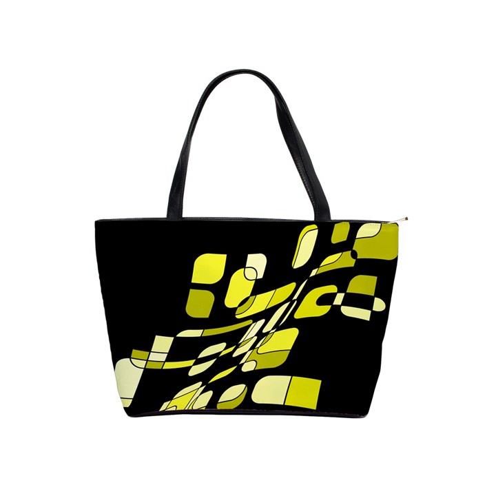 Yellow abstraction Shoulder Handbags