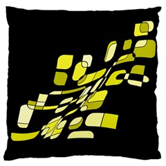 Yellow abstraction Large Flano Cushion Case (Two Sides)