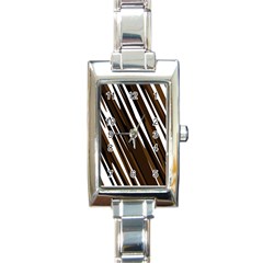 Black Brown And White Camo Streaks Rectangle Italian Charm Watch by TRENDYcouture