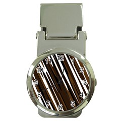 Black Brown And White Camo Streaks Money Clip Watches by TRENDYcouture