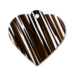 Black Brown And White Camo Streaks Dog Tag Heart (two Sides) by TRENDYcouture