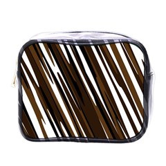 Black Brown And White Camo Streaks Mini Toiletries Bags by TRENDYcouture