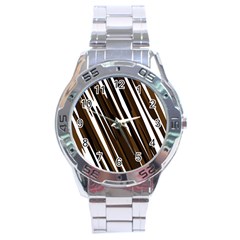 Black Brown And White Camo Streaks Stainless Steel Analogue Watch by TRENDYcouture