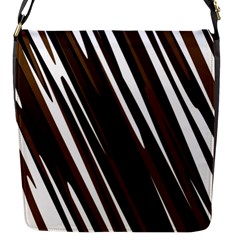 Black Brown And White Camo Streaks Flap Messenger Bag (s) by TRENDYcouture