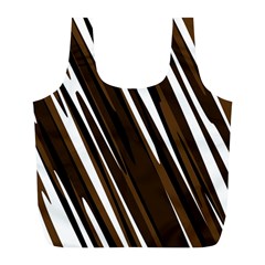 Black Brown And White Camo Streaks Full Print Recycle Bags (l)  by TRENDYcouture