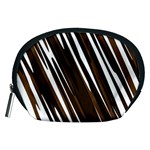 Black Brown And White Camo Streaks Accessory Pouches (Medium)  Front