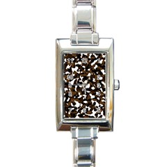 Black Brown And White Camo Streaks Rectangle Italian Charm Watch