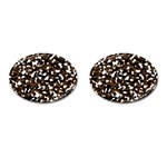 Black Brown And White camo streaks Cufflinks (Oval) Front(Pair)