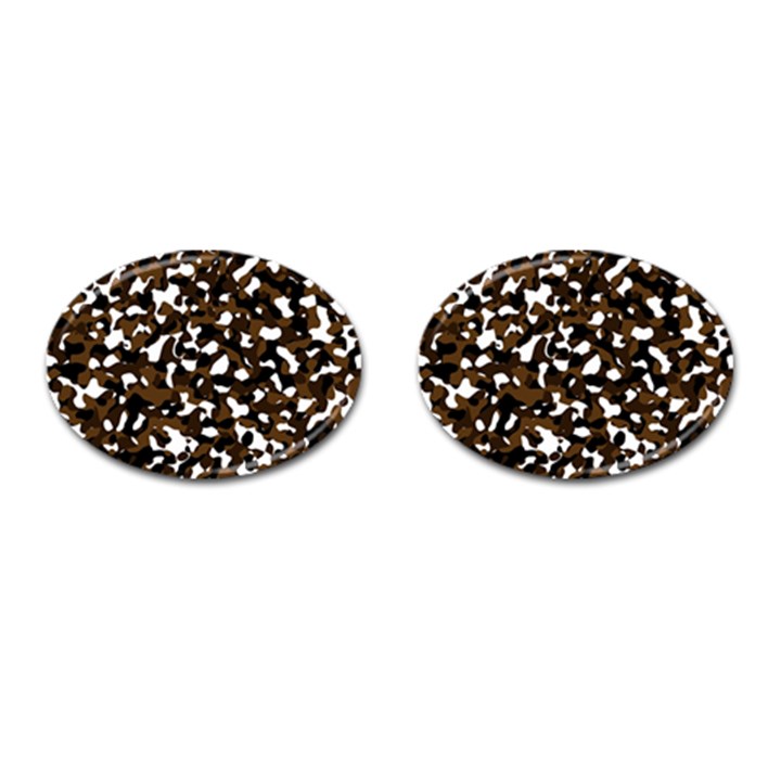 Black Brown And White camo streaks Cufflinks (Oval)