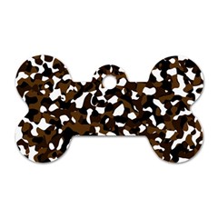 Black Brown And White Camo Streaks Dog Tag Bone (one Side)