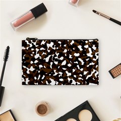 Black Brown And White Camo Streaks Cosmetic Bag (small)  by TRENDYcouture