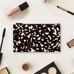 Black Brown And White camo streaks Cosmetic Bag (Small)  Front