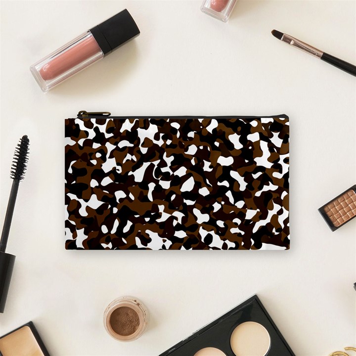 Black Brown And White camo streaks Cosmetic Bag (Small) 