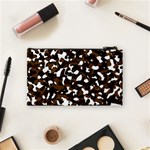 Black Brown And White camo streaks Cosmetic Bag (Small)  Back