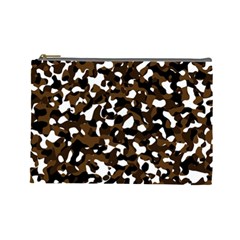 Black Brown And White Camo Streaks Cosmetic Bag (large) 