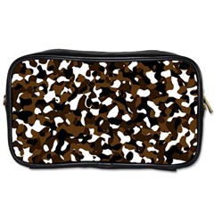 Black Brown And White Camo Streaks Toiletries Bags