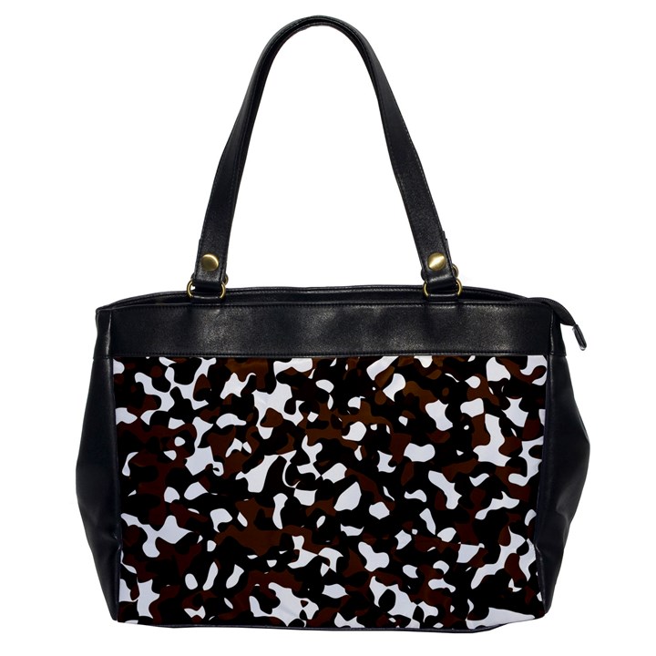 Black Brown And White camo streaks Office Handbags