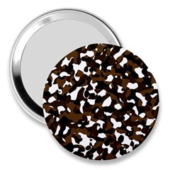 Black Brown And White Camo Streaks 3  Handbag Mirrors