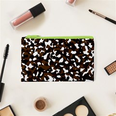 Black Brown And White Camo Streaks Cosmetic Bag (xs)