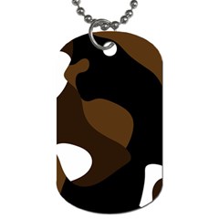 Black Brown And White Abstract 3 Dog Tag (one Side) by TRENDYcouture