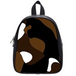 Black Brown And White Abstract 3 School Bags (Small)  Front