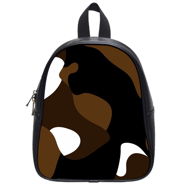 Black Brown And White Abstract 3 School Bags (Small) 