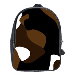 Black Brown And White Abstract 3 School Bags (XL) 