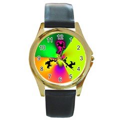 Creation Of Color Round Gold Metal Watch