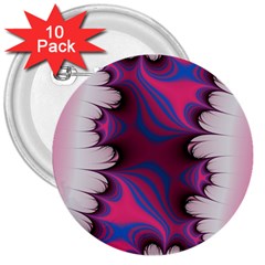 Liquid Roses 3  Buttons (10 Pack) 