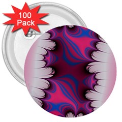 Liquid Roses 3  Buttons (100 Pack) 